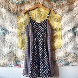 V-Neck Aztec Dress with Elastic Waist